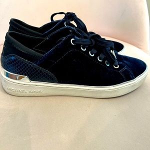 Michael Kors blue velvet sneaker